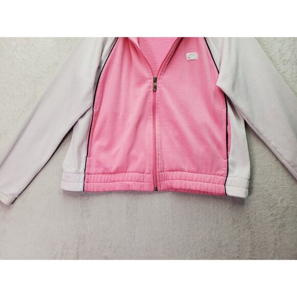 Nike Jacket Junior Medium Pink Fleece Long Sleeve Elastic Hem Logo‎ Full Zipper - Picture 3 of 7